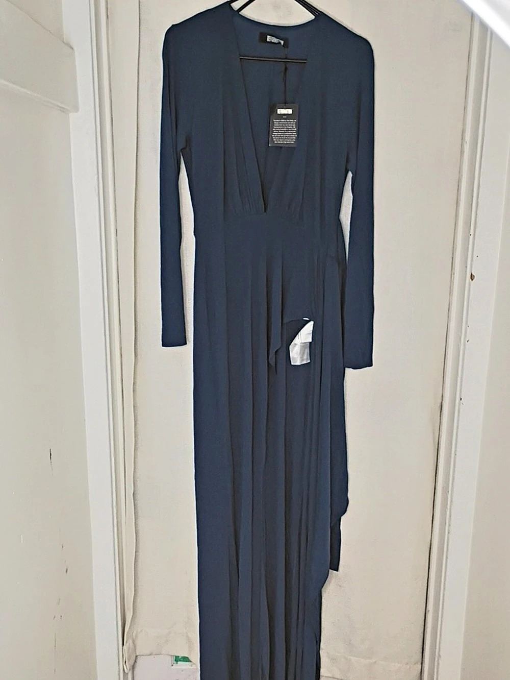 Reformation Winslow Dress Draped Maxi Dress in Blue Size Large